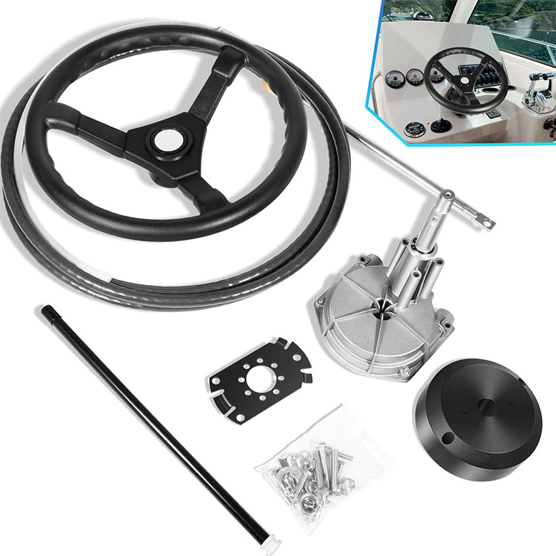 Fishing Boat Steering Wheel - Botenstuursysteem, 1,80 meter kabel buitenboordstuurset met
