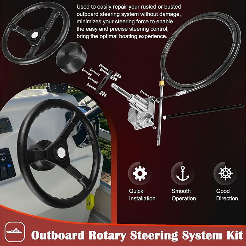 Botenstuursysteem, 1,80 meter  - Fishing Boat Steering Wheel recensie en prijs