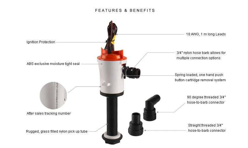 Seaflo 12v DC 350Gph Onderwate - Fishing Boat Bilge Pump recensie en prijs